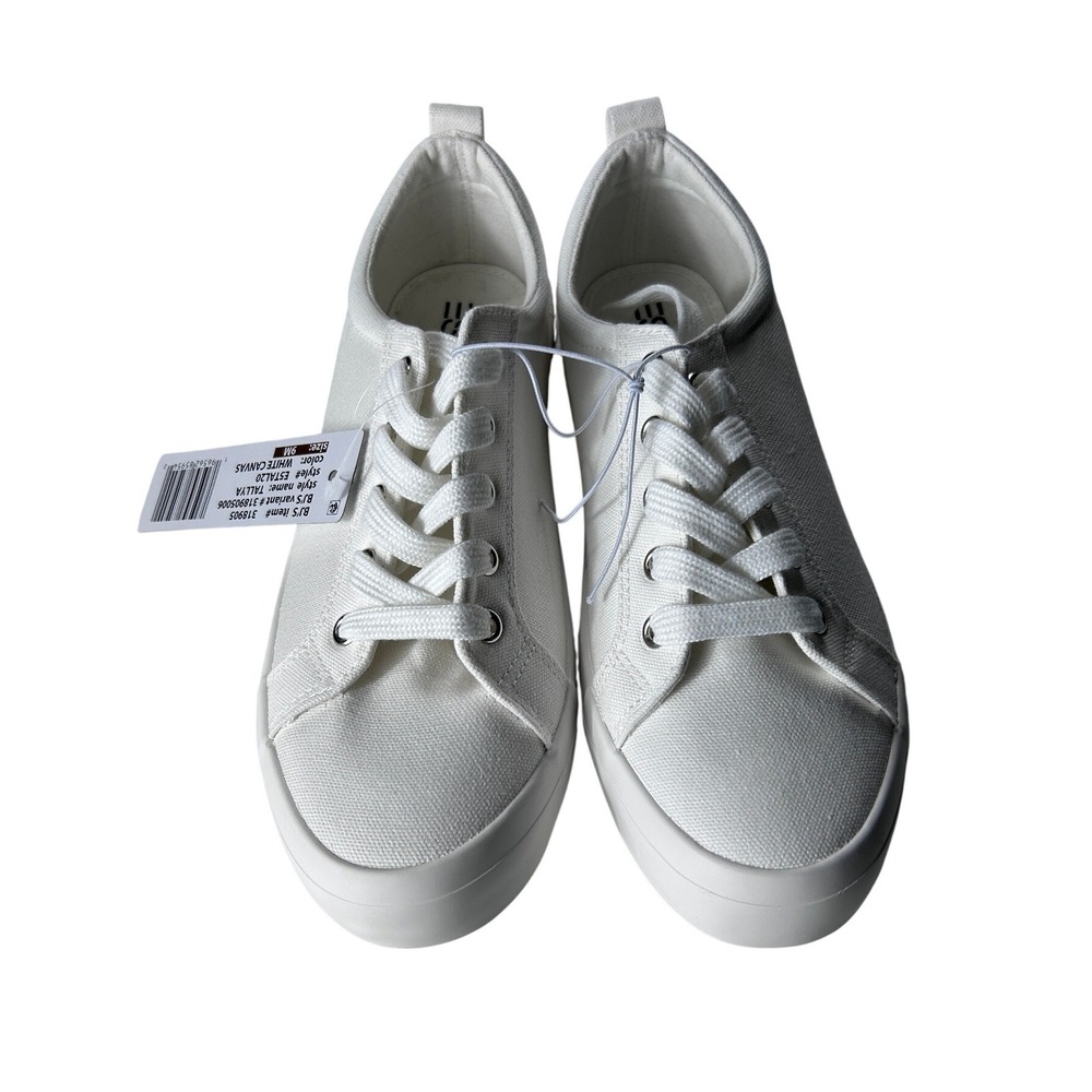 ESPRIT Womens Tallya White Canvas Low Top Lace Up Sneakers‎ Shoes Size 9M NEW